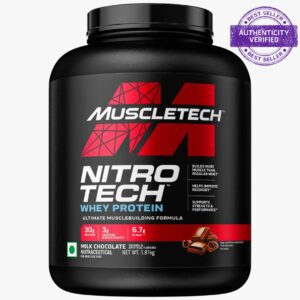 MuscleTech Nitrotech Whey Protein Concentrate Powder, 30g Protein, 3g Creatine, 6.7g BCAA ( 4lbs )