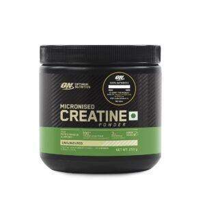 Optimum Nutrition (ON) Micronized Creatine Powder - 250 Gram, 83 Serves, 3g of 100% Creatine Monohydrate per serve