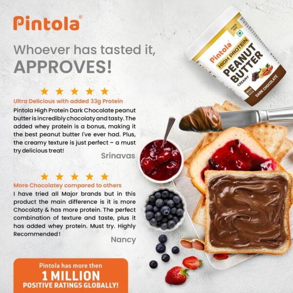 PINTOLA High Protein Peanut Butter Chocolate Flavour 1kg - Image 2