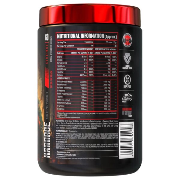 BigMuscles Nutrition Karnage Pre-Workout 300gm pack offering 60 servings - Image 2